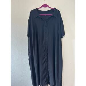 Lane Bryant Sheer Chiffon Button Up Collar 30/32 Dress